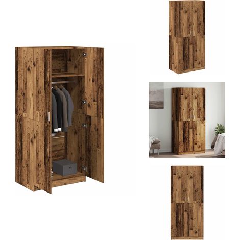 Garde-robe vieux bois 80x52x180 cm bois d'ingénierie - Garde-robe - Armoire - Placard - Armoire De Rangement (1/5)
