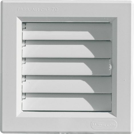 First Plast – Grille aération VMC 140 x 140 mm – Volets réglables de 0° à 135° – Passage d'air 77 cm³ – Pour climatisation (1/3)