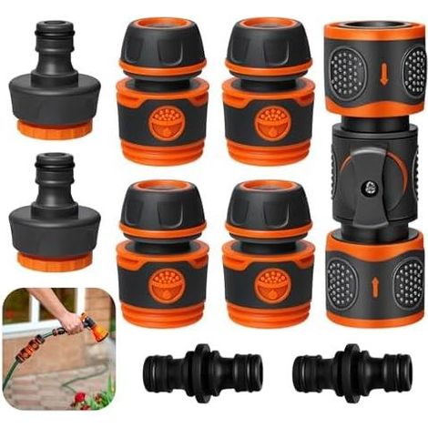 connettori per tubo da giardino da 13 mm (1/2"), connettore per irrigazione, prevenzione rapida delle perdite, adattatore per giardino, perdite, irrigazione e prolunga (1/5)