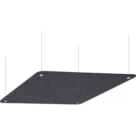 Pannello Fonoassorbente da Soffitto con Kit di 4 Cavetti 100x100 cm Finitura Antracite (1/5)