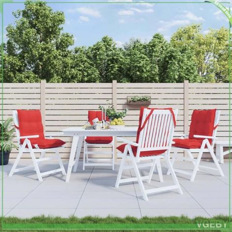 Coussin de chaise à dossier bas - FAFEISY - 377690 - Lot de 4 - Rouge - Tissu Oxford anti-dérapant (1/5)