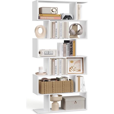Bibliothèque, Étagère à 6 Niveaux, Meuble de Rangement (1/5)