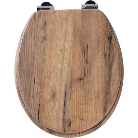 Homseat MDF Toilet Seat with Soft Close function, Light brown (1/5)