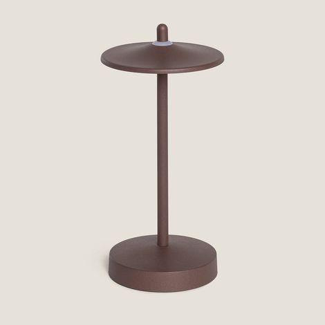 Lampada da Tavolo LED Portatile per Esterni con Batteria USB Ricaricabile Milevani Marrone
