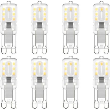 Pack of 8 G9 LED bulbs, G9 LED 220V Natural White 4000K 3W equivalent to 30W halogen (1/4)