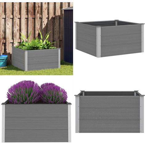 Garten-Hochbeet WPC 100 x 100 x 54 cm Grau - Gartenhochbeet - Blumentopf - Pflanzenbehälter - WPC - Outdoor Möbel - Home & Living (1/5)