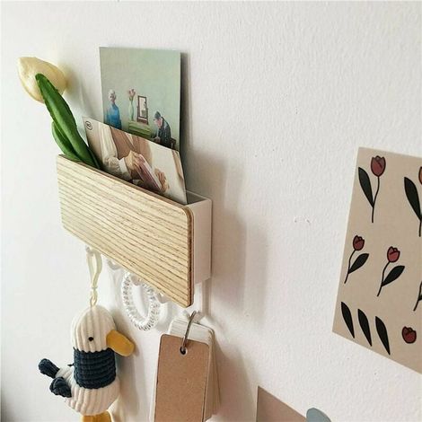 Support Pour Clés Et Courrier - Porte-Clés Murale Avec 5 Crochets En Métal - Pour Entrée Ou Couloir - 1 Pièce (1/4)