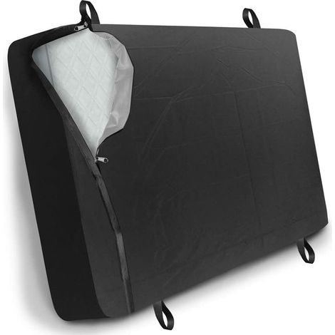 GENERIC-Housse Matelas Demenagement 196x145×38 cm - 4 Poignées et Fermeture Eclair - Housse de Rangement Matelas-noir (1/5)