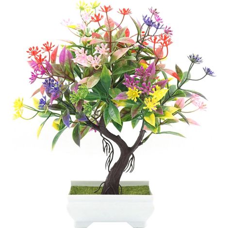 1 Pot de fleurs artificielles, plastique durable, finition réaliste, décoration intérieur, maison bureau (1/5)
