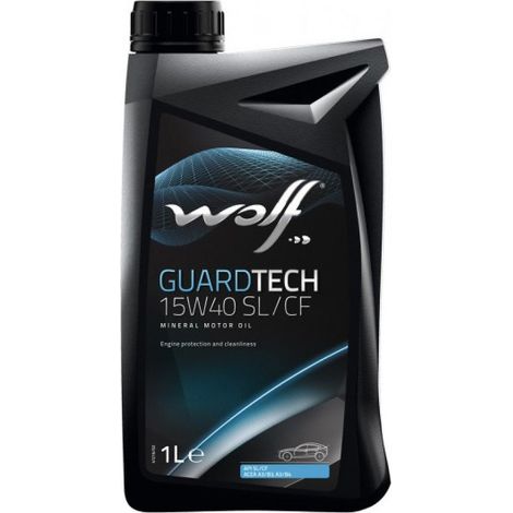 WOLF - Huile moteur GUARDTECH 15W40 SL/CF - Bidon de 1 litre - 8300110 - Ce produit de marque WOLF est neuf.