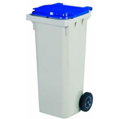 Conteneur 2 roues Korok - 120l sans barre - bleu / gris