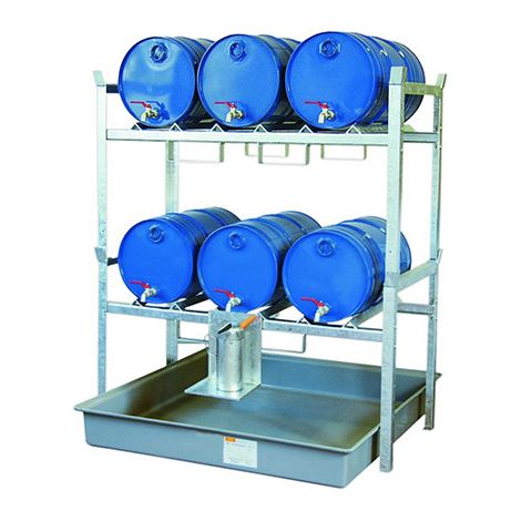 Stahlregale für 3 Fässer à 60 Liter - Max. Belastung 450kg - 7674F
