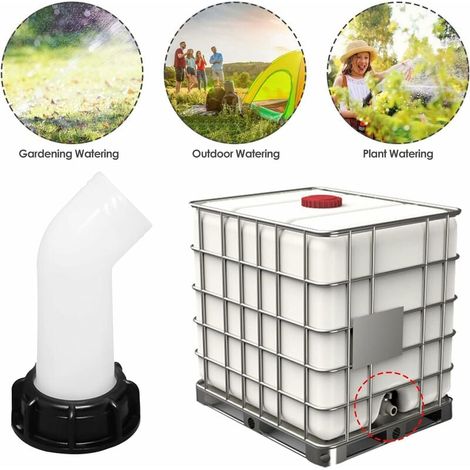 1 Bec de vidange avec écrou, raccord 2 pouces, adaptateur IBC, joint caoutchouc, pour réservoir eau jardin (1/5)