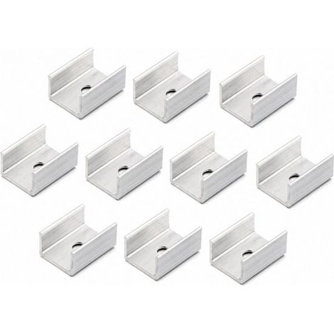 10 PZ Clip Guida Gancio Metallico per Fissaggio della Striscia Led Neon Flex SL241110