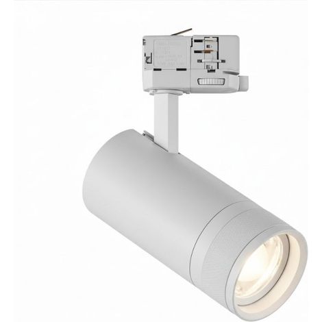 Spot LED sur Rail Blanc Angle Ajustable Triphasé 30W 15-60° CCT TRIAC Dimmable - 3000K/4000K/6000K - SILAMP (1/2)