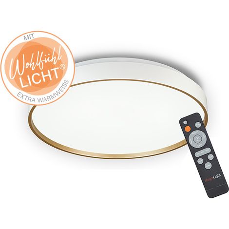 MegaLight LED-Deckenleuchte Shining Jupiter Ø38 cm Gold Backlight dimmbar Deckenlampen (1/3)