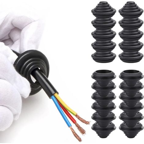Oeillets en Caoutchouc pour Tour de Câblage Passe-Fils en Caoutchouc 25mm Passe Cable Caoutchouc Etanchéité pour Armoire de Commande, Boîtier, Prise(20 Pièces)Lefou (1/5)