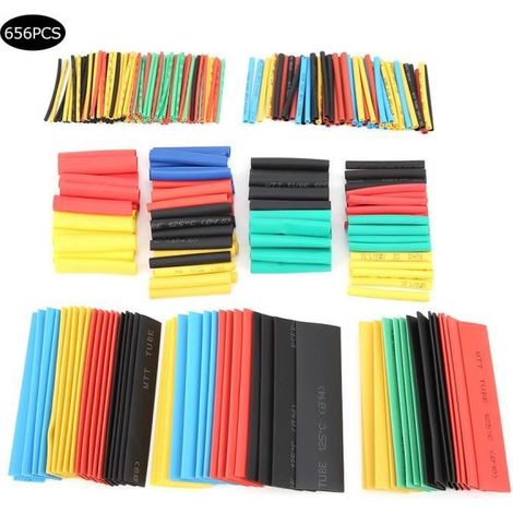 Gaine thermorétractable - Fafeicy - 656 pièces - Polymères de haute qualité - Protection des câbles (1/4)
