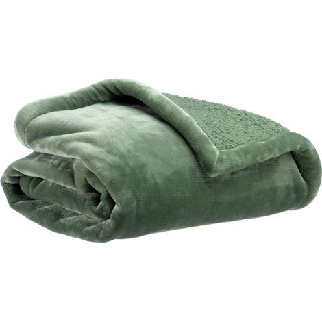 VIVARAISE - Jeté de lit Michka - Couvre-lit douillet double face en polyester, taille 240 x 220 cm, couleur beige amande (1/5)