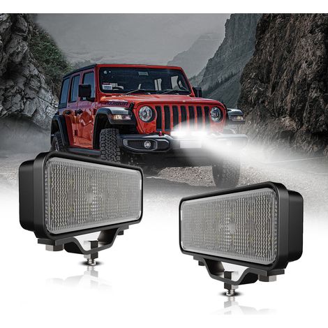 LED-Arbeitsscheinwerfer, 15 cm (6 Zoll), 120 W, 8000 lm, wasserdichte Nebelscheinwerfer für Lkw, Geländewagen, Pkw und Boote (2er-Pack) (1/5)