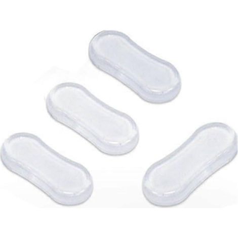 Ensemble de 4 butoirs de siège de toilette, coussinets en silicone antibruit pour couvercle et cuvette, 50 x 20 x 10 mm, transparents, pour la maison, l'hôtel et les salles de bains scolaires. (1/5)