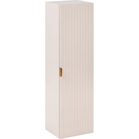 Wall Mounted Bathroom Cabinet Beige MDF Body 4 Shelves Fluted Front Glam Style TOTORANI (1/5)