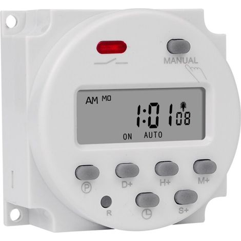 Timer digitale LCD da 220 V, intervallo di 1 secondo, relè orario programmabile settimanalmente CN101S (1/4)