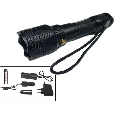 TrAdE Shop Traesio - Torcia Subacquea A Led Ricaricabile In Alluminio Con Batteria Da 8800 Mah - (1/3)