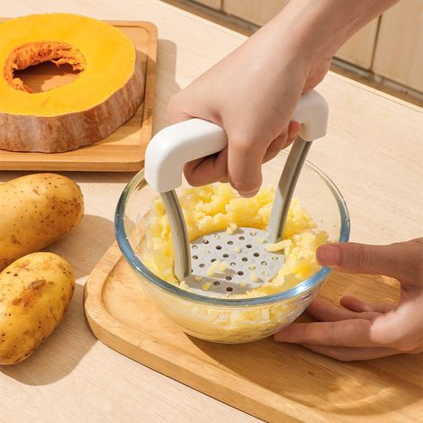 Handbetriebener Kartoffelstampfer – Pürierstampfer für Kartoffeln, Süßkartoffeln & Gemüse – Ideal für Babynahrung & Beilagen (1/5)