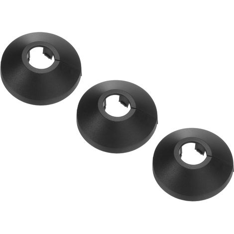 Cache Tuyau Radiateur, 3pcs Manchons de Tuyaux d'Eau en Plastique PP pour 0,47"/12mm, Décoration Écussons Coffrage Rosace Tuyau Chauffage Plomberie Chaudière Poêle Mural, Noir