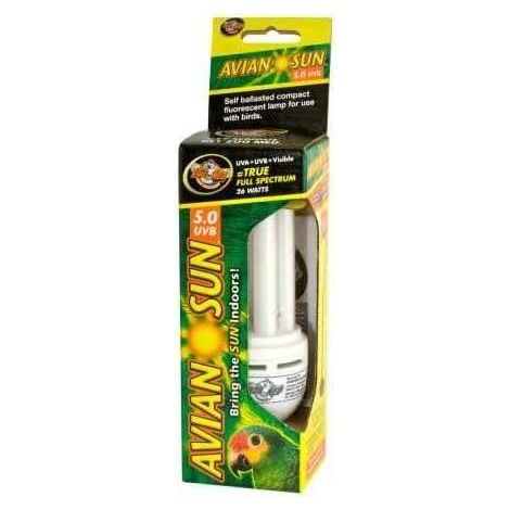 Zoo Med AS-C5E AvianSun 5.0 UVB Lampada voliera per uccelli 26 Watt, fluorescente compatta in vetro al quarzo (1/4)