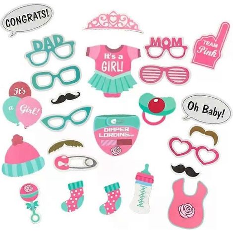 Autocollants pour fête d'anniversaire de bébé - Accessoires photo pour révélation du sexe par (1/2)