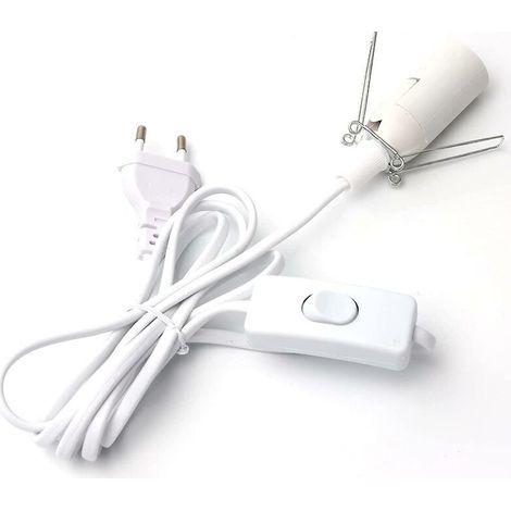 Cavo per lampada di sale con interruttore – E14 – 1,8 m – portalampada per lampada di sale, bianco (1/4)