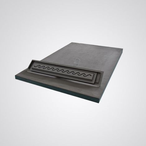 Stano. – Receveur de douche à encastrer 90 x 160 cm – 4 pentes pour écoulement optimal – Grille linéaire en acier inoxydable – Bonde horizontale incluse