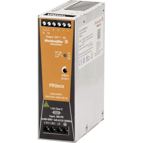 Weidmüller 1469530000 Hutschienen-Netzteil (DIN-Rail) 24 V/DC 5 A 120 W Anzahl Ausgänge:1 x Inhalt (1/3)