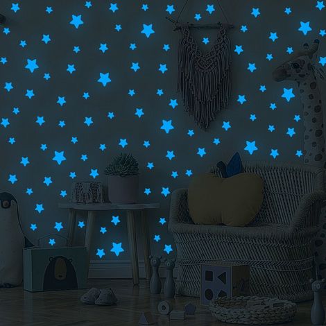 Lot de 2 stickers muraux phosphorescents motif ciel étoilé décoration murale et plafond pour chambre d'enfant et bébé idée cadeau (1/4)
