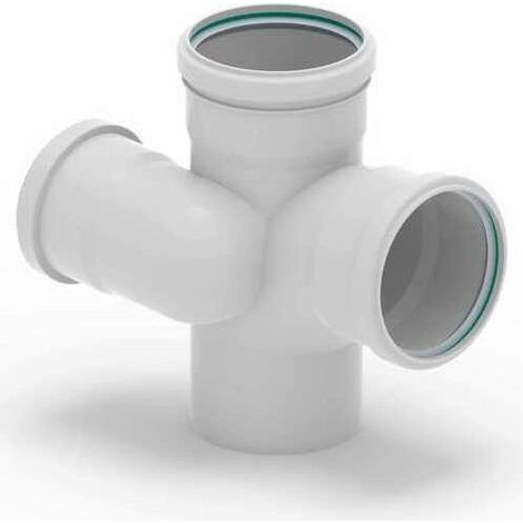 REHAU RAUPIANO PLUS Schachtabzweig rechts DN 90/75/90, 87 Grad, 11230451001 (1/5)