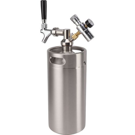 Mini fût de 3,6 L en acier inoxydable avec robinet, manomètre 150 PSI, distributeur de bière artisanale pour brassage maison. (1/5)