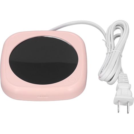 Tasse chauffante électrique à température constante, plaque chauffante pour tasse, usage domestique bureau voyage, prise US 110V, rose (1/5)