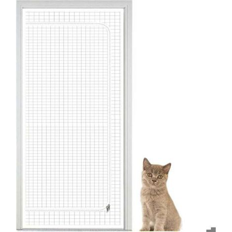 Porte Moustiquaire Anti-Fugue pour Chats, Filet De Protection À Fermeture Éclair, Accessoires pour Animaux pour Salon Cuisine.90x210 (1/4)