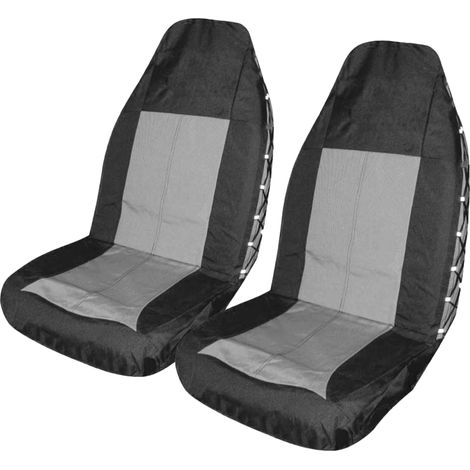 Juego de 2 fundas para asiento delantero XL negras Peraline (1/5)