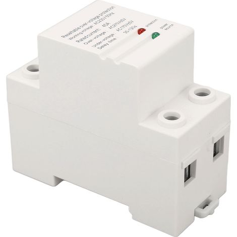 Dispositif de protection contre les surtensions et les sous-tensions monophasé à réarmement automatique avec indicateur lumineux, 40 A AC 230 V, entrée descendante et sortie ascendante (1/5)