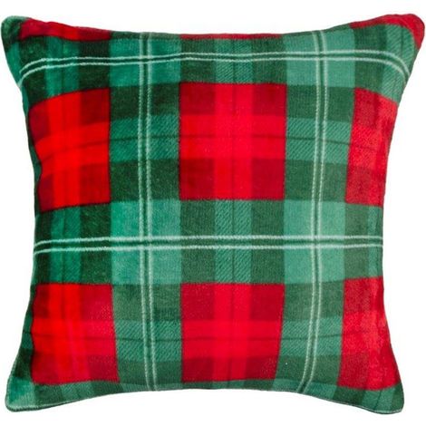 Weihnachtskissenbezug 40x40 Winter Vibes Kariert Grün Rot
