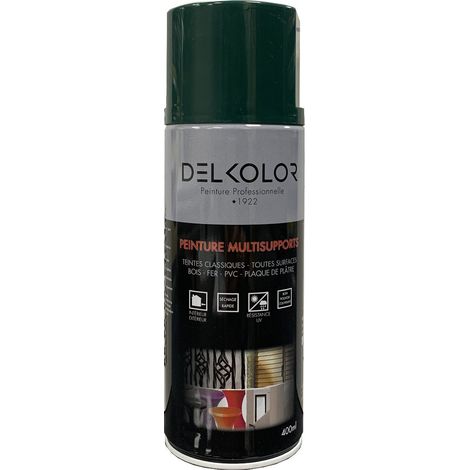 Delkolor Peinture en Aérosol - Couleurs RAL - 400ml  Couleur: RAL 6005 VERT MOUSSE