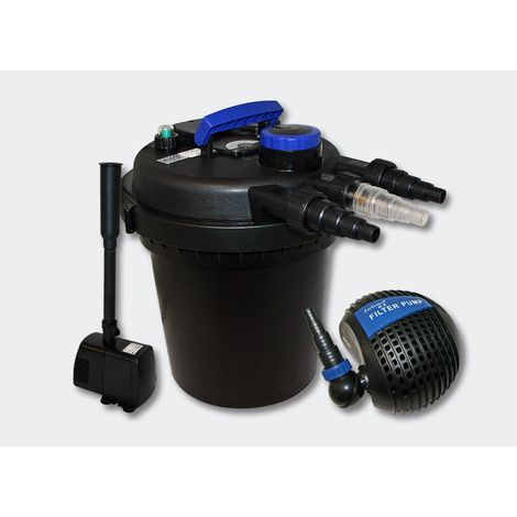Kit Filtración Presión 6000l UVC Bomba Fuente 11 Watts