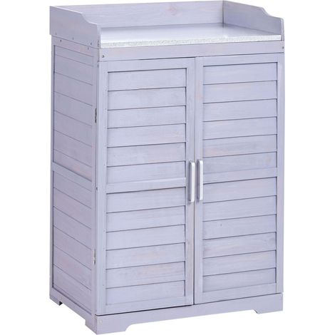 Pflanztisch TEREVILLE Tannenholz 100 cm 67 cm Grau