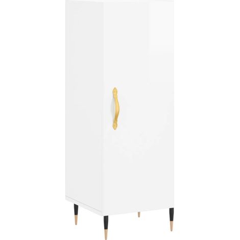 Maison Exclusive - Credenza Bianco Lucido 34,5x34x90 cm in Legno Multistrato