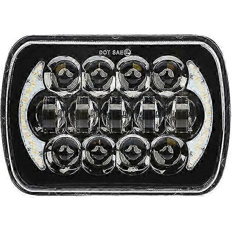 Phare LED projecteur 210 W 5x7 pouces 7x6 pouces avec feux de jour (DRL) et faisceau H4, compatible avec XJ et pick-up 88-95 (1 pièce + mki) (1/5)