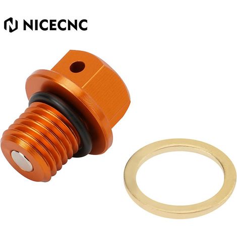 Bouchon de vidange d'huile magnétique compatible avec KTM 125, 200, 250, 300, 350, 450, 530, SX, SXF, EXC, XC, XCW, XCF, 690, 950, 990, Super Duke et Adventure (1/4)