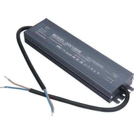 150-W-Netzteil (IP67, 24 V, 6,2 A) für wasserdichte LED-Streifen, Transformator, Wechselstrom 100–240 V (1/5)